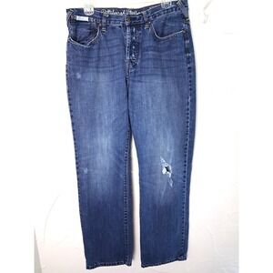 Pittsburgh Steelers NFL Premium Denim Straight Leg Jeans Size 34 X 32 Button Fly